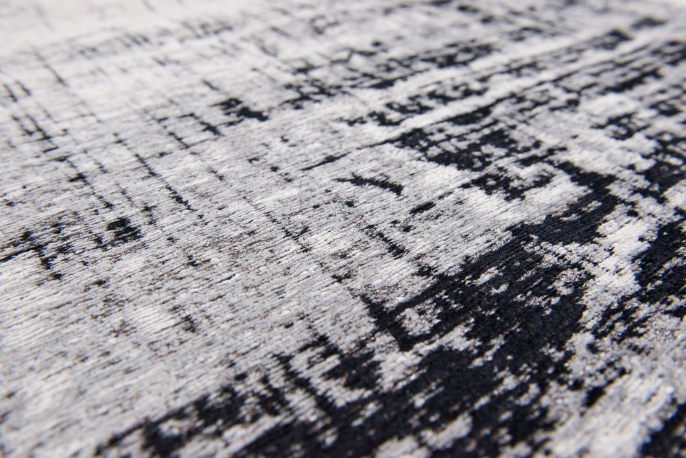 6' X 8' Black and White Abstract Non Skid Area Rug