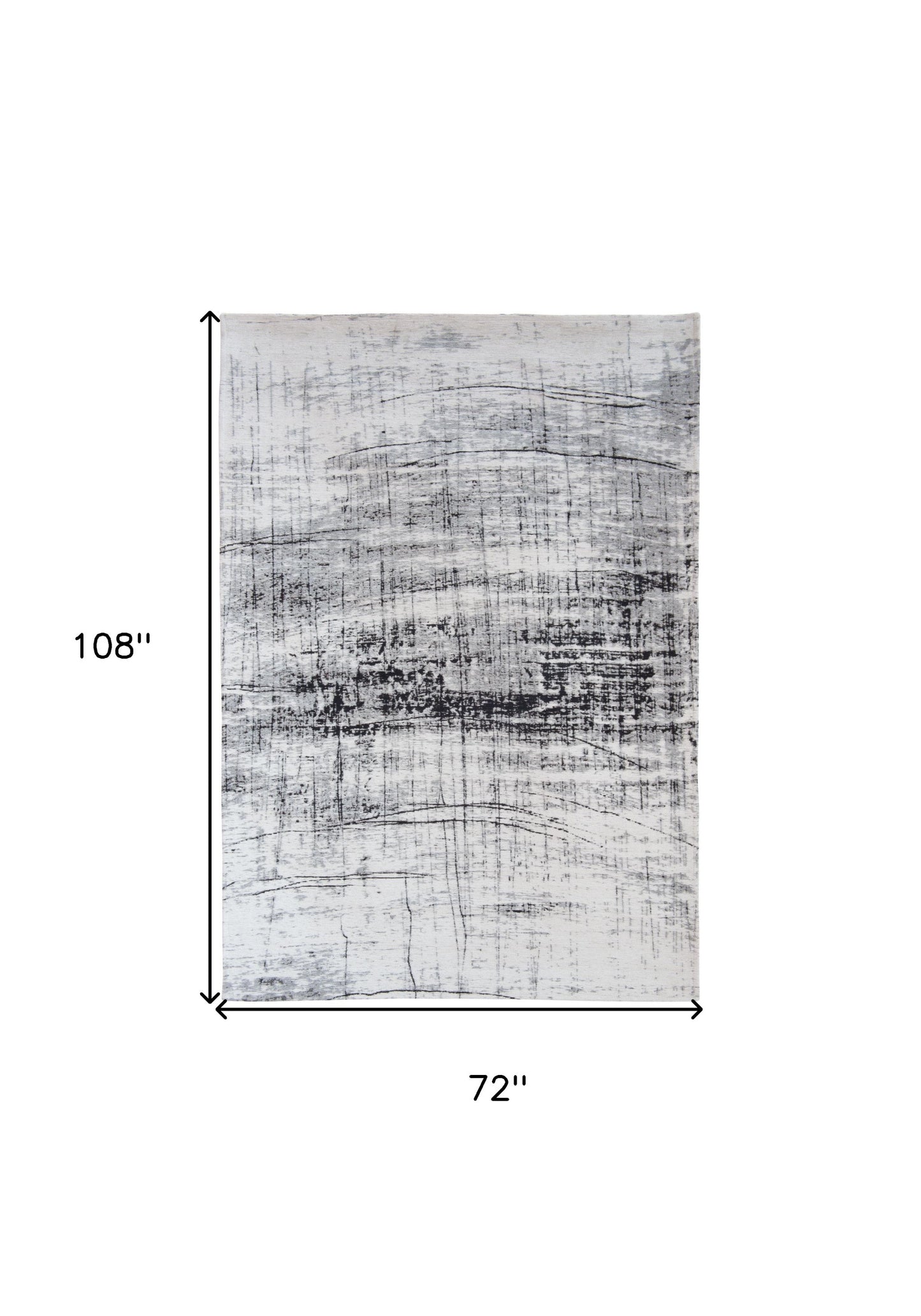 7' X 9' Black and White Abstract Non Skid Area Rug