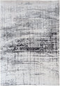 8' Black and White Round Abstract Non Skid Area Rug