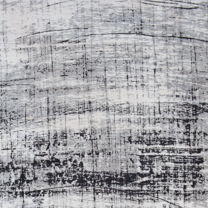 8' Black and White Round Abstract Non Skid Area Rug