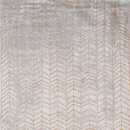 3' X 5' Gray and Yellow Chevron Non Skid Area Rug