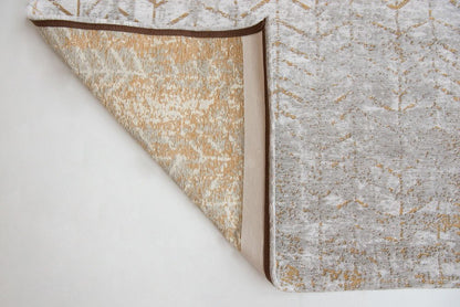 7' X 9' Gray and Yellow Chevron Non Skid Area Rug