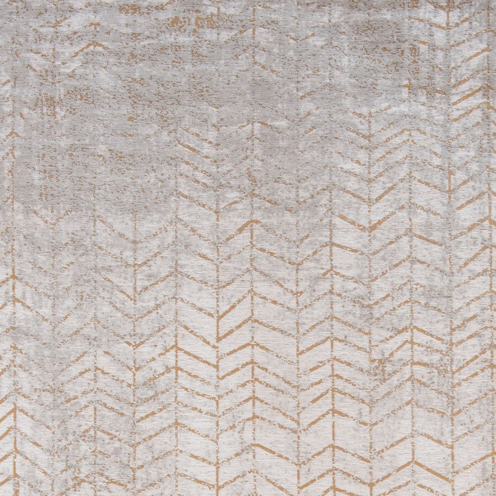 7' X 9' Gray and Yellow Chevron Non Skid Area Rug
