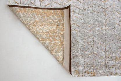 8' X 11' Gray and Yellow Chevron Non Skid Area Rug