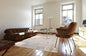 8' Gray and Yellow Round Chevron Non Skid Area Rug