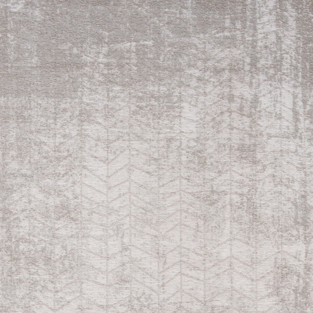 7' X 9' Gray and White Chevron Non Skid Area Rug