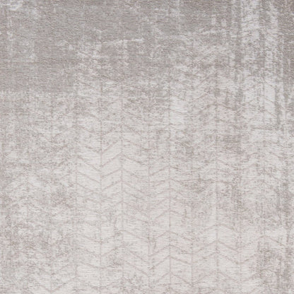 7' X 9' Gray and White Chevron Non Skid Area Rug