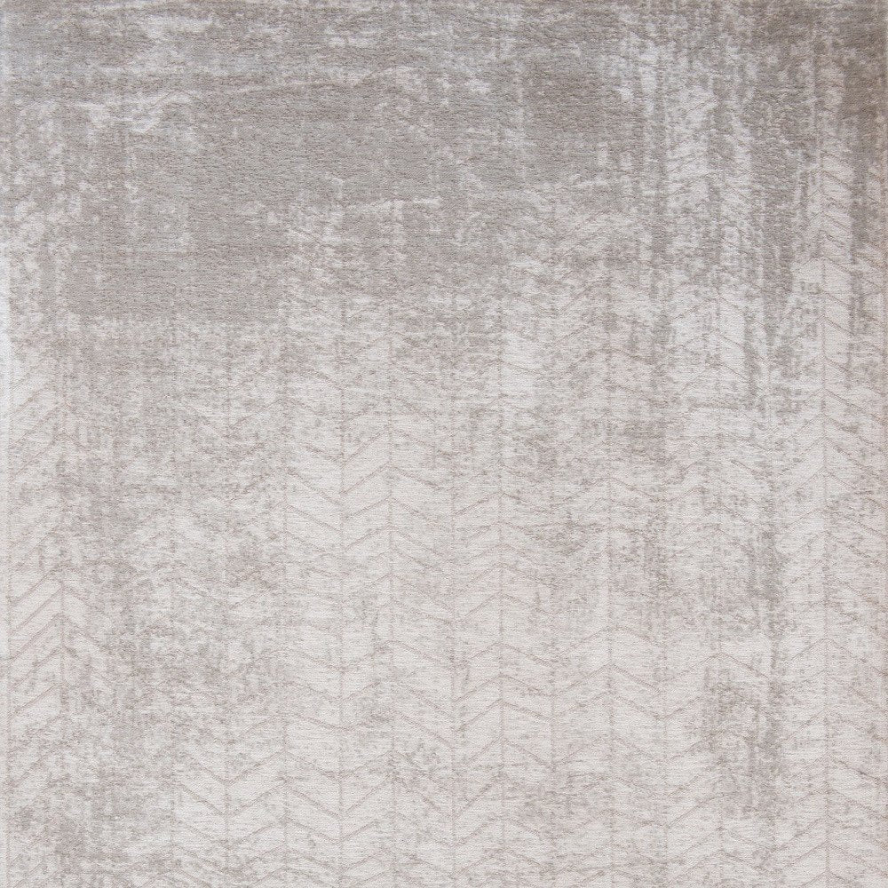 7' X 9' Gray and White Chevron Non Skid Area Rug