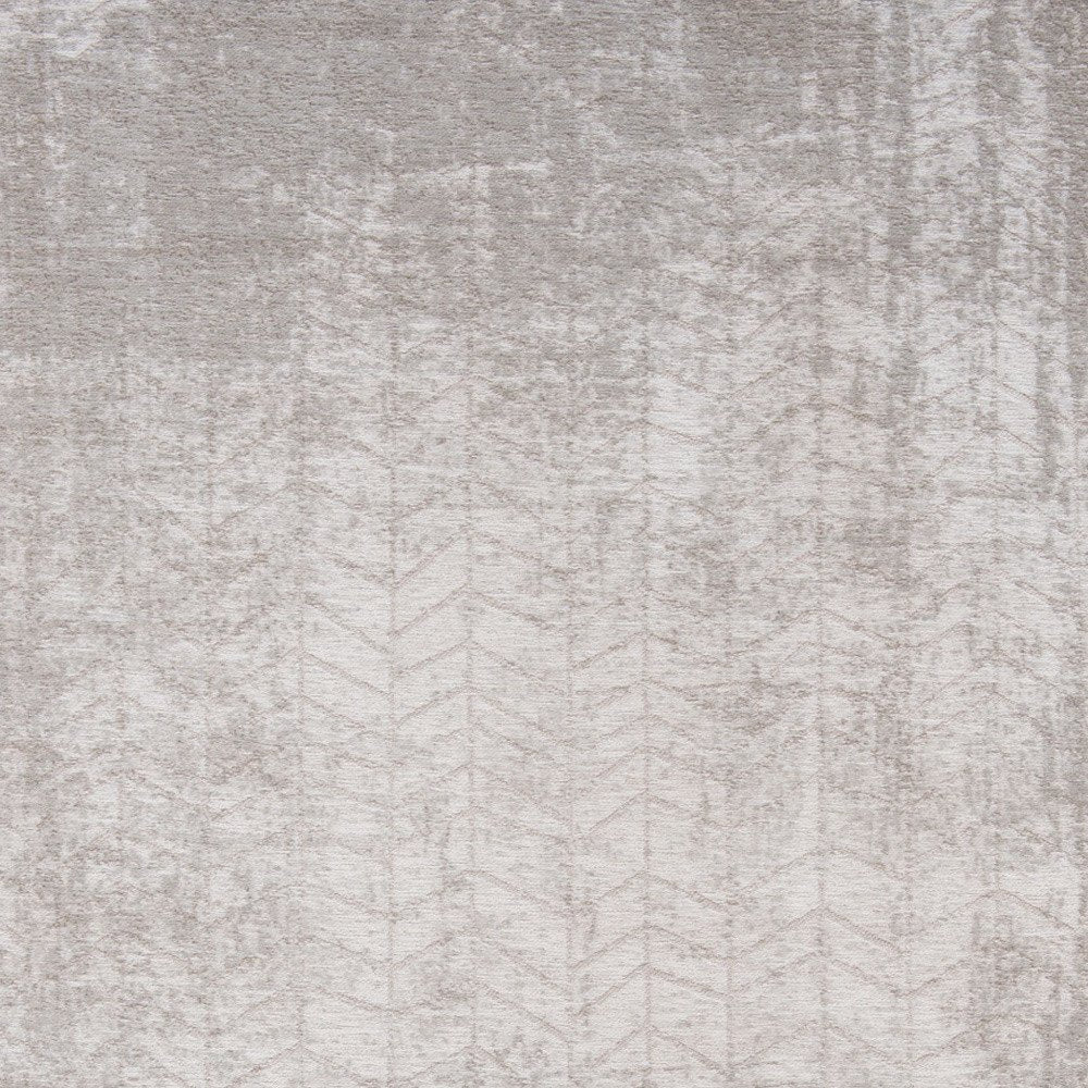 8' X 11' Gray and White Chevron Non Skid Area Rug