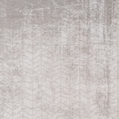 9' X 13' Gray and White Chevron Non Skid Area Rug