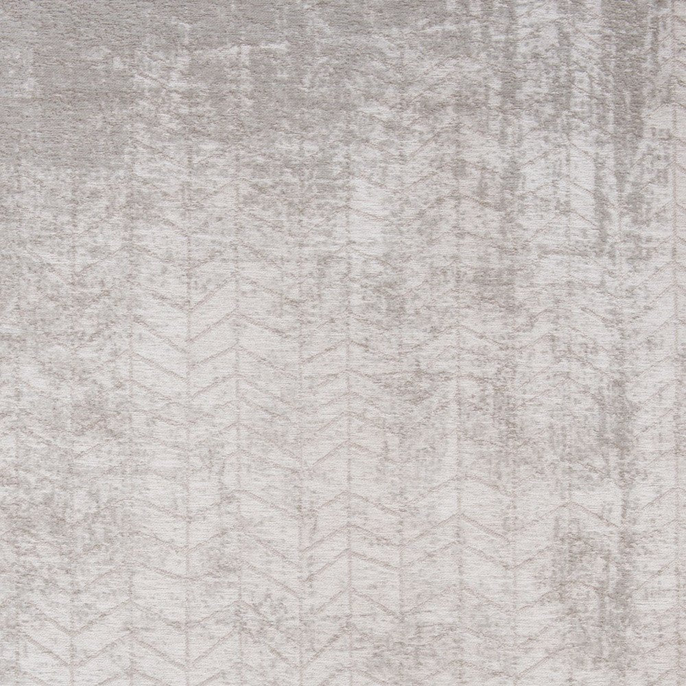 9' X 13' Gray and White Chevron Non Skid Area Rug