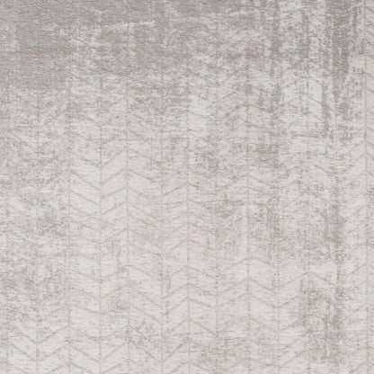 5' Gray and White Round Chevron Non Skid Area Rug