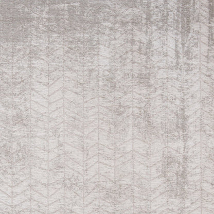 8' Gray and White Round Chevron Non Skid Area Rug