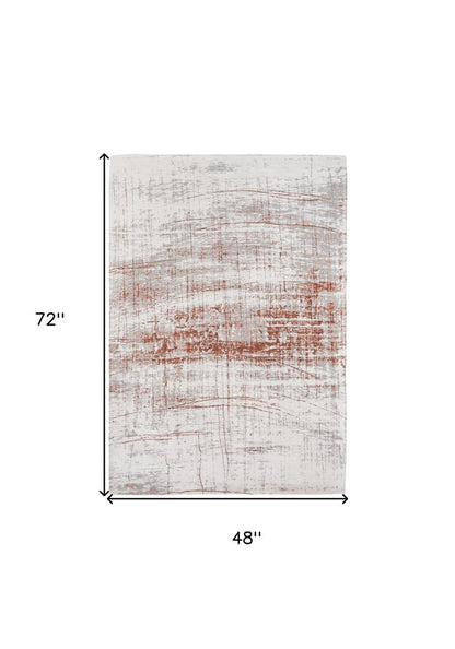 5' X 7' Gray and Yellow Abstract Non Skid Area Rug