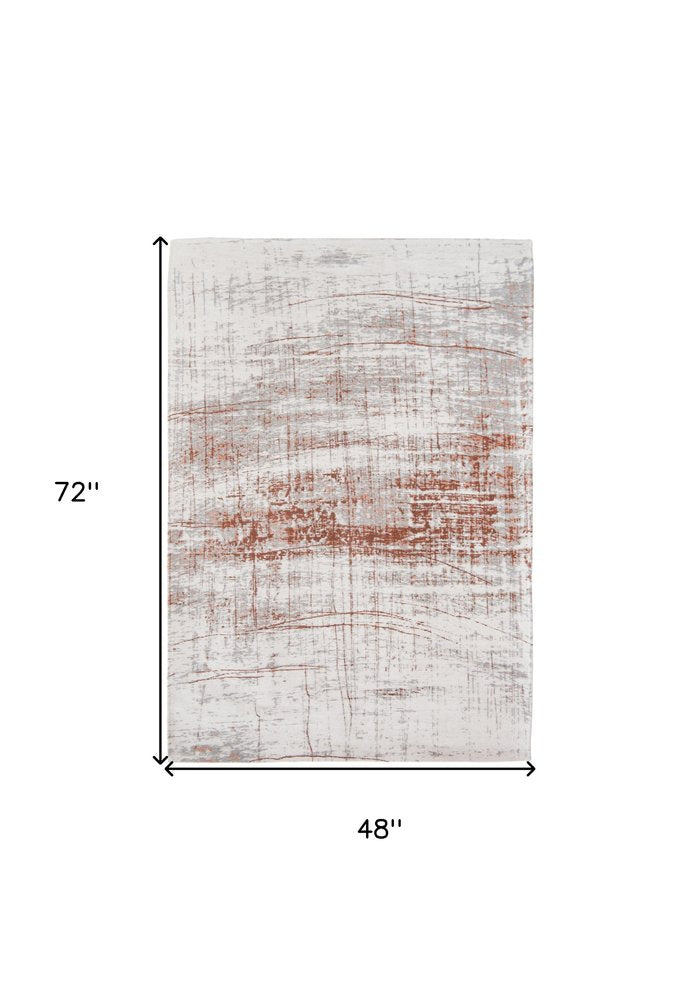 5' X 7' Gray and Yellow Abstract Non Skid Area Rug