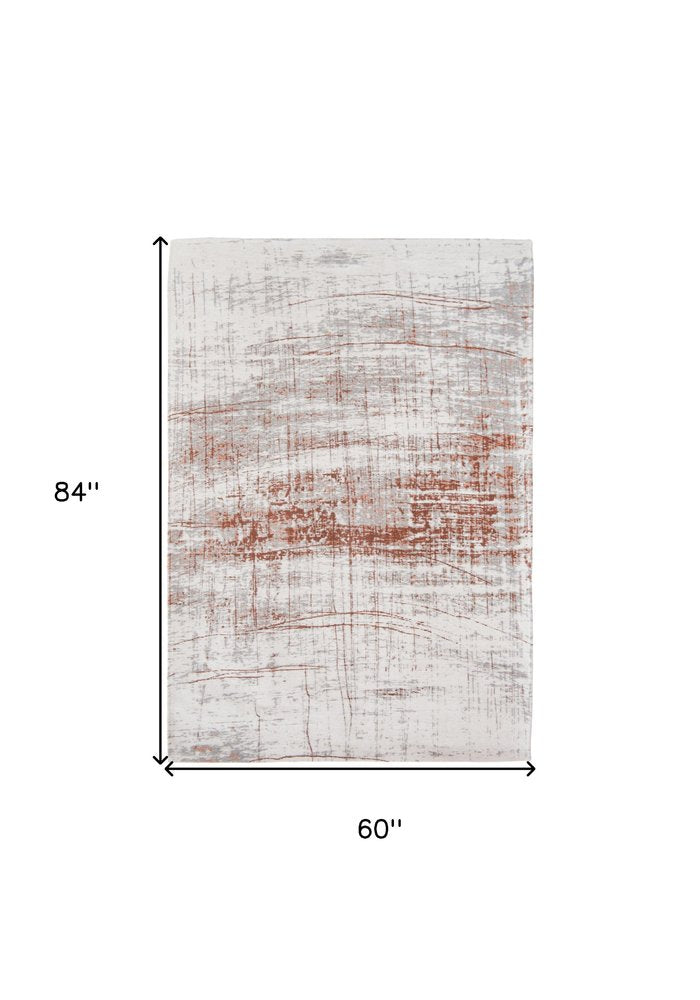 6' X 8' Gray and Yellow Abstract Non Skid Area Rug