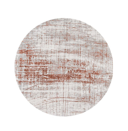 5' Gray and Yellow Round Abstract Non Skid Area Rug