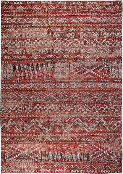 6' X 8' Red and Gray Oriental Non Skid Area Rug