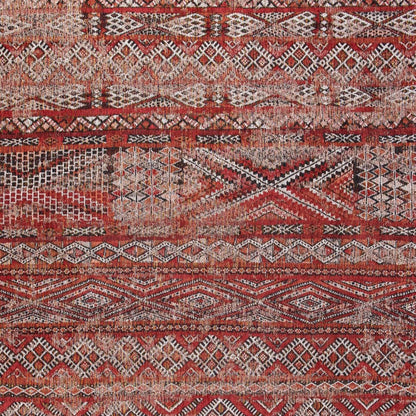 6' X 8' Red and Gray Oriental Non Skid Area Rug