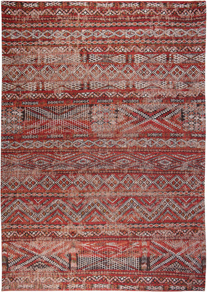 7' X 9' Red and Gray Oriental Non Skid Area Rug