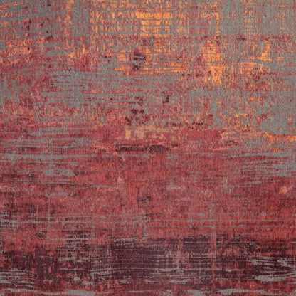 6' X 8' Red and Gray Abstract Non Skid Area Rug