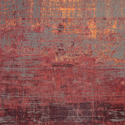 7' X 9' Red and Gray Abstract Non Skid Area Rug