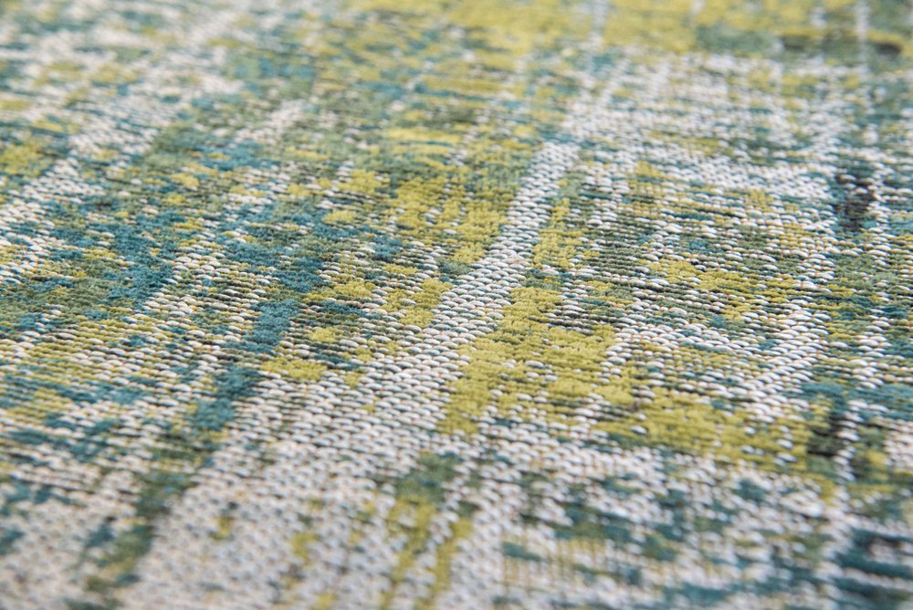5' Blue and Green Round Abstract Non Skid Area Rug