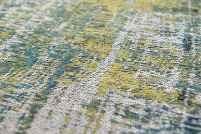 8' Blue and Green Round Abstract Non Skid Area Rug