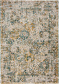 5' X 7' Blue and Green Abstract Non Skid Area Rug
