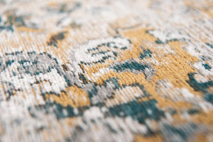 5' X 7' Blue and Green Abstract Non Skid Area Rug