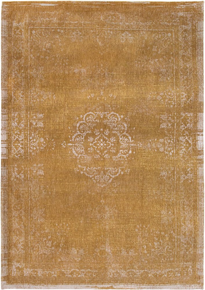 6' X 8' Orange and White Medallion Non Skid Area Rug