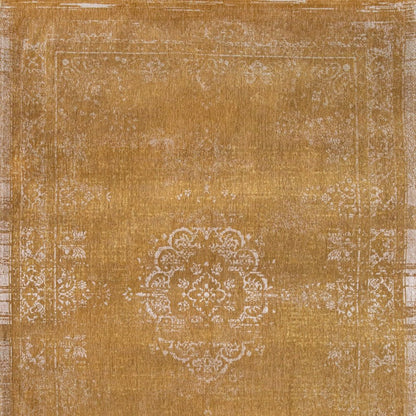 6' X 8' Orange and White Medallion Non Skid Area Rug