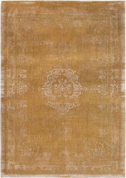 7' X 9' Orange and White Medallion Non Skid Area Rug