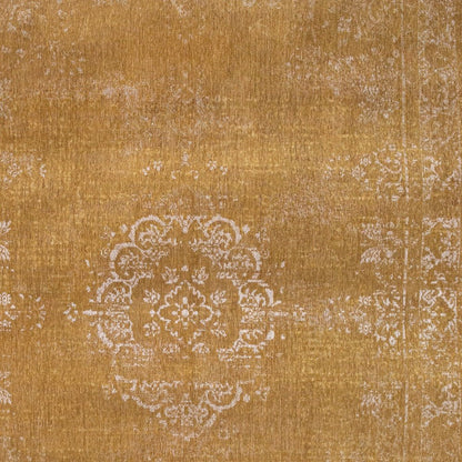 8' X 11' Orange and White Medallion Non Skid Area Rug