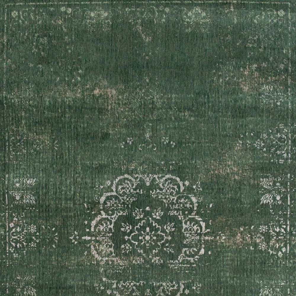 3' X 5' Gray and Green Medallion Non Skid Area Rug
