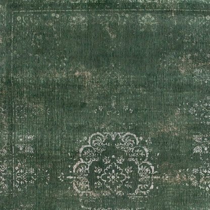 6' X 8' Gray and Green Medallion Non Skid Area Rug