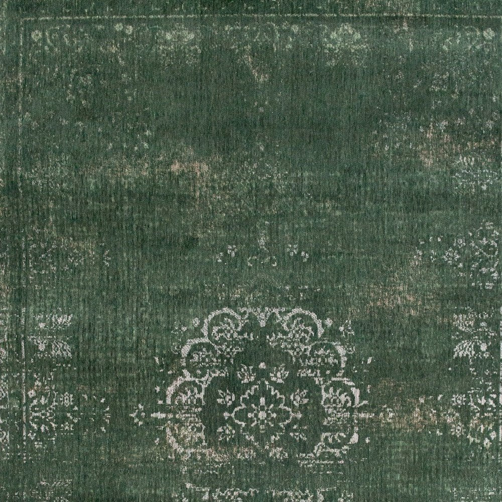 7' X 9' Gray and Green Medallion Non Skid Area Rug