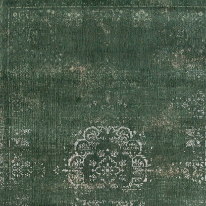 7' X 9' Gray and Green Medallion Non Skid Area Rug