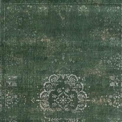 8' X 11' Gray and Green Medallion Non Skid Area Rug