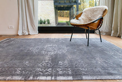 8' X 11' Gray Medallion Non Skid Area Rug