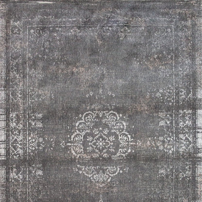 8' X 11' Gray Medallion Non Skid Area Rug