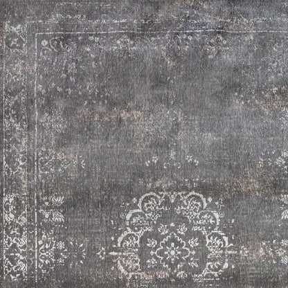 9' X 13' Gray Medallion Non Skid Area Rug