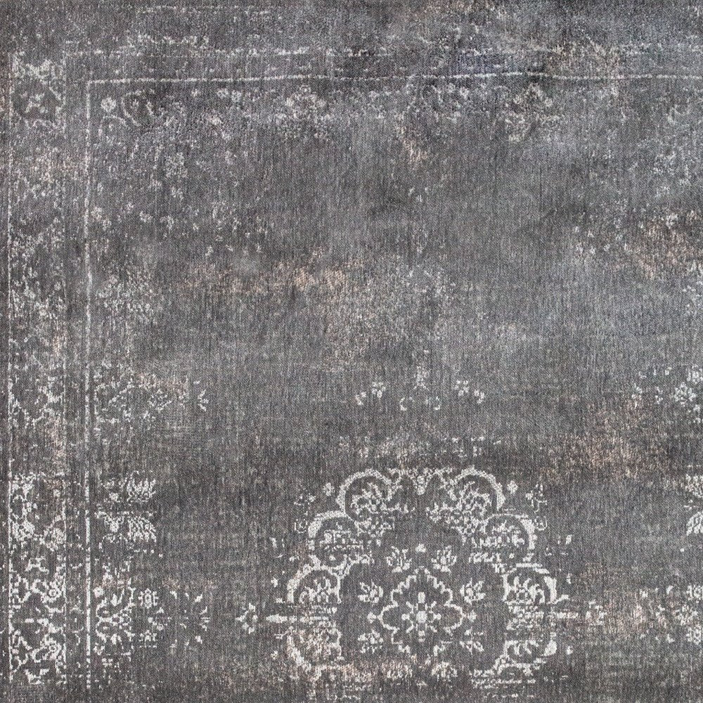 9' X 13' Gray Medallion Non Skid Area Rug