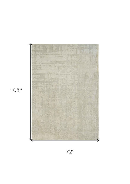 7' X 9' Gray and Beige Abstract Non Skid Area Rug