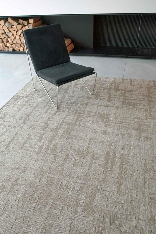 9' X 13' Gray and Beige Abstract Non Skid Area Rug