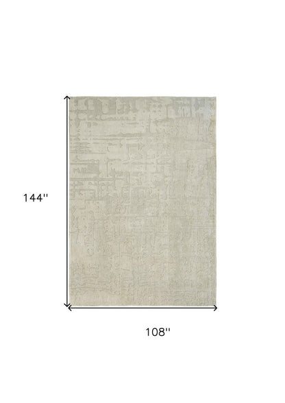 9' X 13' Gray and Beige Abstract Non Skid Area Rug