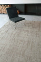 8' Gray and Beige Round Abstract Non Skid Area Rug
