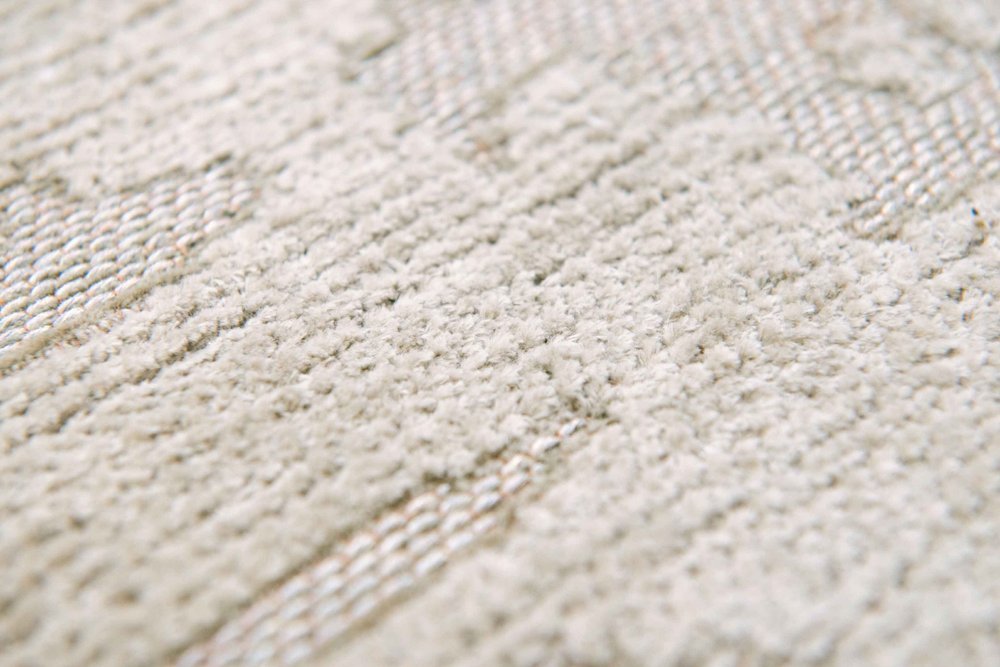 8' Gray and Beige Round Abstract Non Skid Area Rug