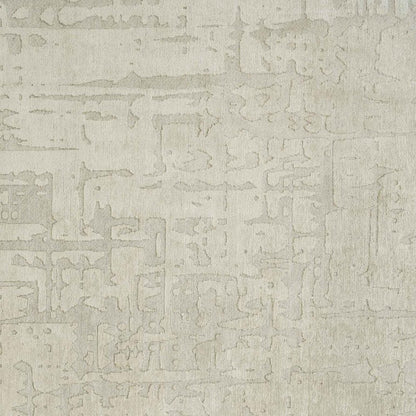 8' Gray and Beige Round Abstract Non Skid Area Rug