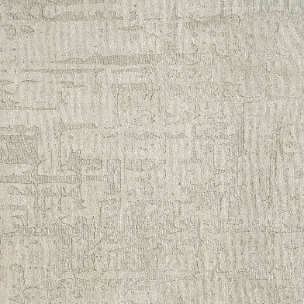 8' Gray and Beige Round Abstract Non Skid Area Rug